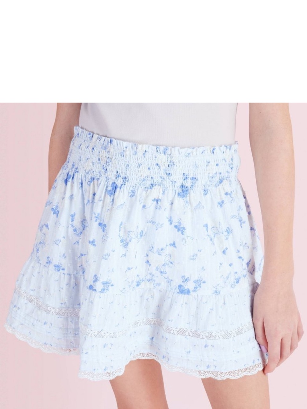 Clara Budding Florals Tiered Skirt from LoveShackFancy x Target (blue, girls 14)